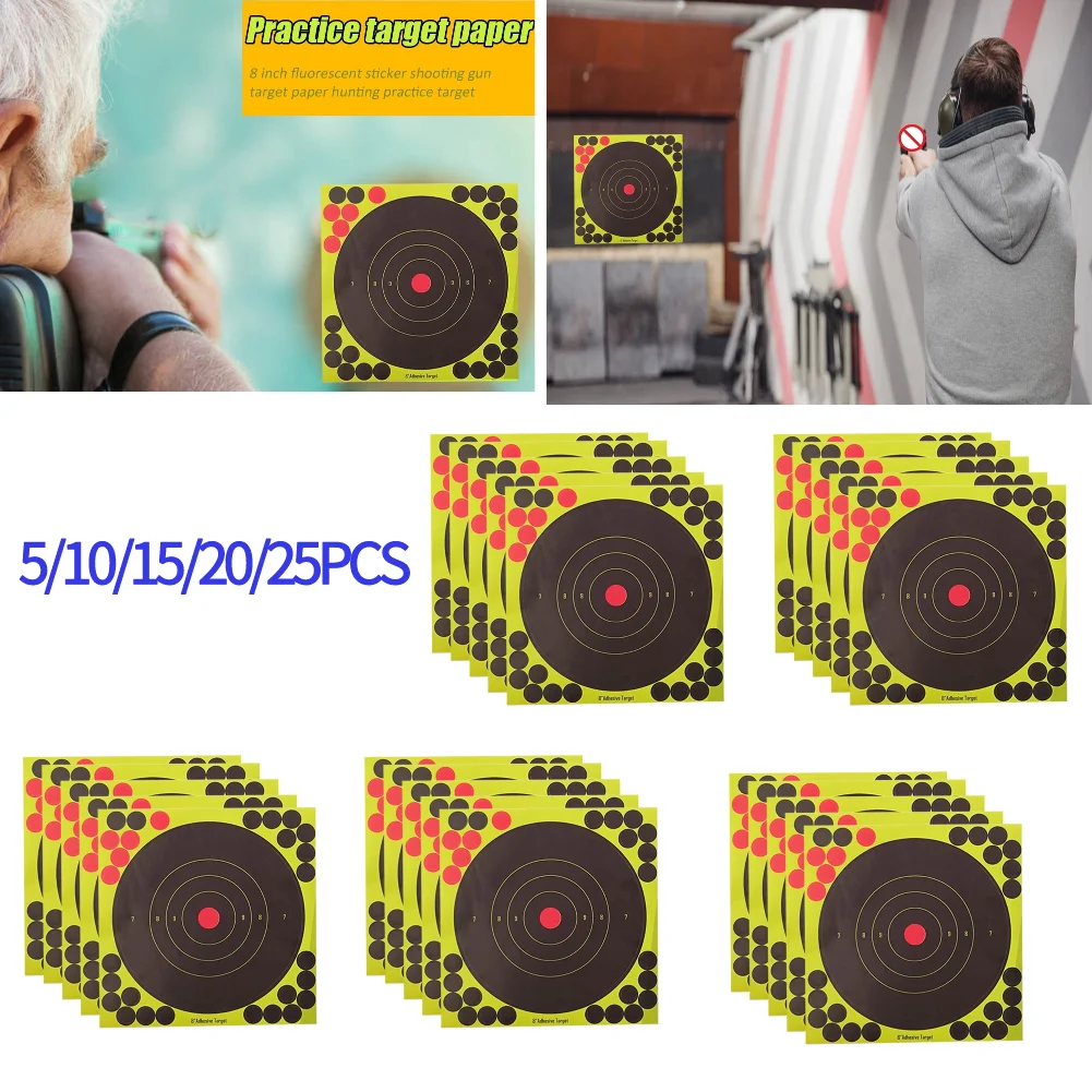 Practice Target Board - 5/10/15/20/25PCS 8-inch Splatter Target Adhesive Shooting