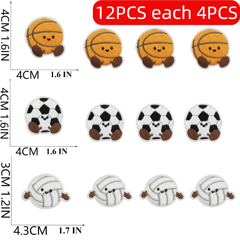 Table Tennis Cartoon - Various Sports Designs Patches 10/12PCS Wholesale